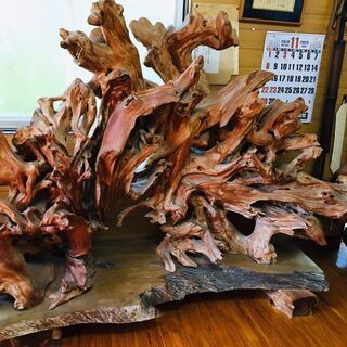 天然木　木の根　オブジェ　衝立　骨董品　