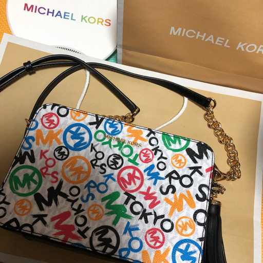 B品セール MICHAEL KORS ショルダーバッグ JOAN スエード×レザー MK柄