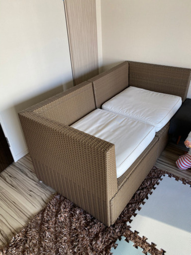 IKEA ラタンソファー