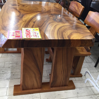 1/25  【大幅値下げ致しました‼️‼️‼️】定価588,000円 天然木 無垢材 欅 ダイニング5点セット  伝統木芸士 中尾 嘉満 さん作のダイニングテーブル🌟激レアです  幅145㎝奥行90㎝高さ70㎝ けやき ケヤキ 屋久杉 やくすぎ