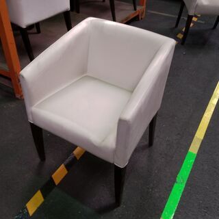 チェア（椅子）　アイボリー/ビニール張り/木製