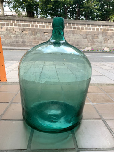 昭和レトロ デミジョンボトル レトロ ガーデニング 緑 大型 ガラス瓶