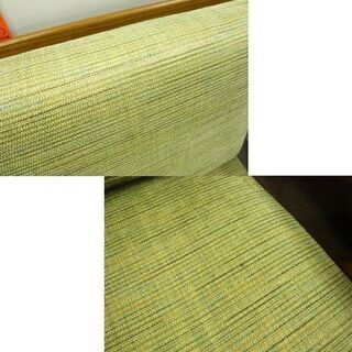 値下げ！ 札幌ファニシング オリジナル家具 2人掛けソファ 1人掛けソファ セット カムイシリーズ BR ブラウン タモ材 ブルーグリーン 2P 1P ソファー 札幌市 西岡店 