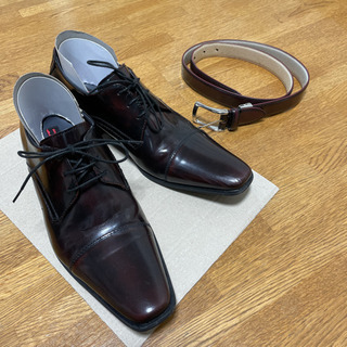 Mr.JUNKO 革靴　ボルドー　26.5cm + ベルト