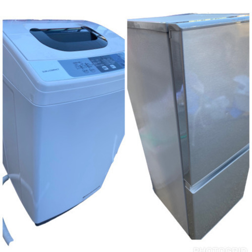 お値下げしました❗2018年製 日立タテ型全自動洗濯機 (5kg)と2017年製 アクア 126L 2ドア冷蔵庫（ブラッシュシルバー）(119k)