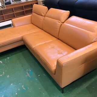 【愛品館八千代店】総本革カウチソファ【愛八SF】