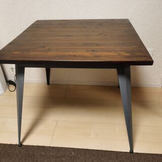 【ネット決済】天然木　ダイニングテーブル　椅子　2脚付き　125003