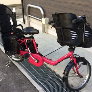 地域限定送料無料　ギュットミニ　三人乗り　13,2AH　ピンク　神戸　電動自転車 地域限定送料無料 パナソニック ギュットミニ 13,2AH バッテリー新品