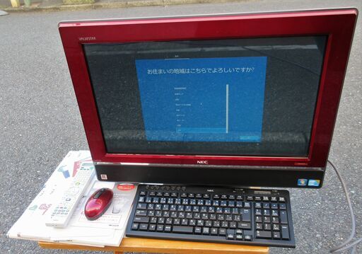 ☆NEC VALUESTAR VW670/B PC-VW670BS6R 液晶一体型21.5型デスクトップパソコン◆格好良いクランベリーレッドカラー