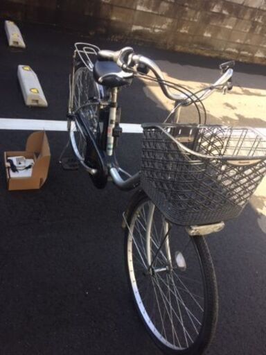 《レンタサイクル店使用　自転車整備士整備済み！》58中古車　電動アシスト　26インチ　Panasonic　シルバー　3段変速付