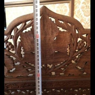 木彫り 4連 屏風 家具