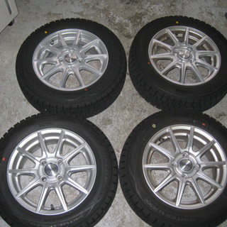 スタッドレスタイヤ 14インチ 175/65R14 バリ山 アルミホイール ウィンターマックス 1シーズンのみ使用 フィット