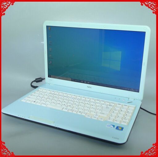 送料無料 ミント色 希少品 ノートパソコン 中古動作良品 15.6型 NEC LS150ES6L Pentium 4GB 500GB DVDRW 無線Lan Windows10 LibreOffice