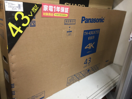 未使用品！！Panasonicの4Kチューナー内蔵式液晶テレビ(TH-43GX-755)です！！