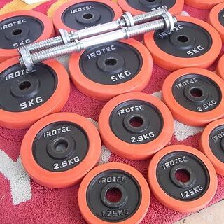 【セット2/2 】IROTEC アイロテック ラバーダンベル 30KG ② 月額2,490円レンタルプラン：IROTEC アイロテック ラバー