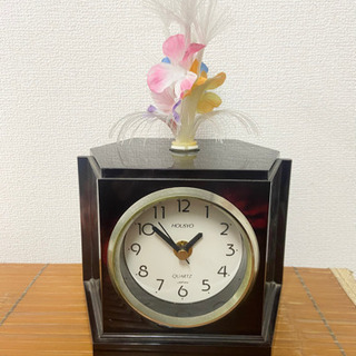 中古 光ファイバー装飾付きレトロな置時計(時1-7)