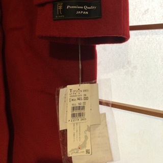 定価49,000円！ブルーフォックスファー　ストール付　尾州　ウールコート　赤