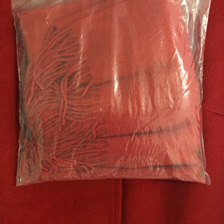 定価49,000円！ブルーフォックスファー　ストール付　尾州　ウールコート　赤