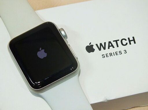 【苫小牧バナナ】現状渡し アップル/Apple Watch Series 3 GPSモデル 38mm MTEY2J/A ホワイトスポーツバンド アクティベーションロックあり ♪