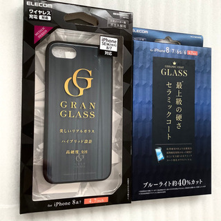 新品 iphone SE2 8 7 メタリック ガラス ケース ...