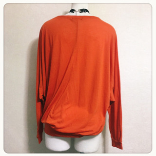 めーたん様[anne]ドルマンスリーブ ニットソー 橙色 カットソー着心地