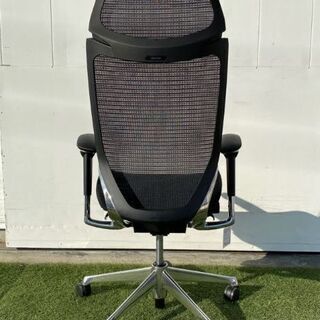 関東エリアのみ★okamura/オカムラ　No.1220010601　Baron/バロン オフィスチェア エクストラハイバック 固定ヘッドレスト 可動肘 座メッシュ ブラック CP87AR-FDH1 　