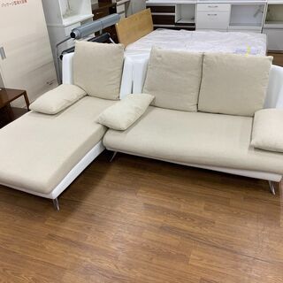 style proposer カウチソファー ホワイト×ベージュ ※裏面やや痛み 売場 
