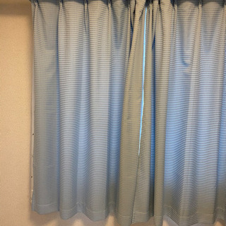 【ネット決済】カーテン　水色　レースカーテン付き