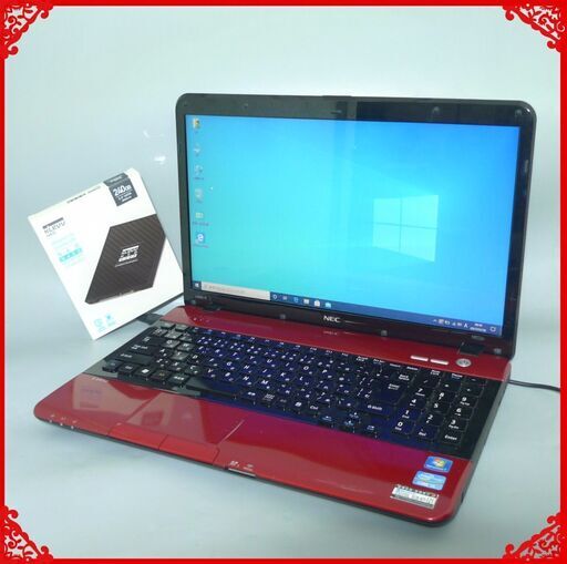送料無料 レッド 新品SSD240GB ノートPC 中古動作良品 15.6型 NEC LS550ES6R Core i5 8GB BD-RE 無線 Windows10 テンキー LibreOffice