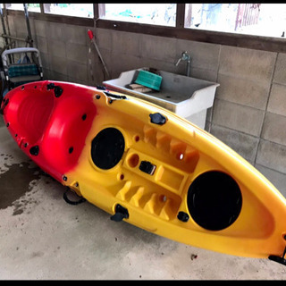 フィッシングカヤック オール、シート、安全旗セット