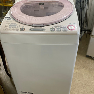 洗濯機 8kg 2015年製 シャープ ES-GE80L 風乾燥 大型 8.0kg SHARP 札幌