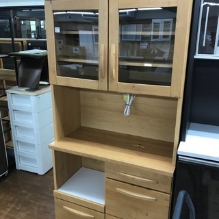 入江木工 大川家具扱いのナチュラルテイストなら食器棚 上下分割可能で 