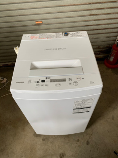 s0129-9 美品　TOSHIBA 東芝電気洗濯機　AW-45M7 4.5kg 2019年製