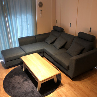 【ネット決済】L字ソファー、ローテーブル、カーペットのセット