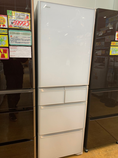 ⭐3/12 値下げ⭐極美品 2020年製 HITACHI 401L冷蔵庫 R-S40K XW ガラス扉 5ドア 日立 日本製 超高年式