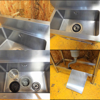 196-0)業務用 ステンレス 1槽シンク W700D450H800BG150 中古品 流し台