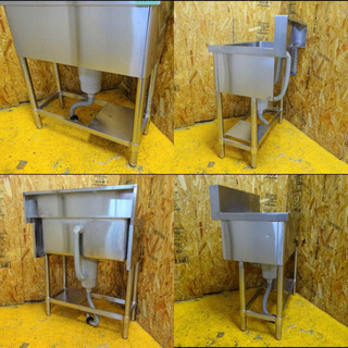 196-0)業務用 ステンレス 1槽シンク W700D450H800BG150 中古品 流し台