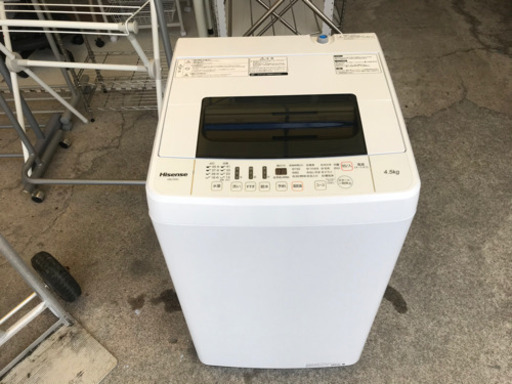 【リサイクルショップ八光　安心の3か月保証　配達・設置OK】ハイセンス　Hisense　HW-T45C 全自動洗濯機 ホワイト [洗濯4.5kg /乾燥機能無 /上開き]