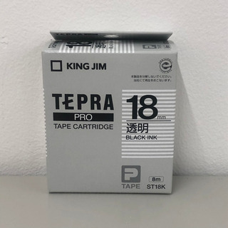 TEPRA PRO テプラ テープカートリッジ＊透明１８ｍｍ幅ｘ...