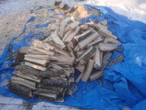 未乾燥薪 薪 約1125kg イタヤ ヤチダモ