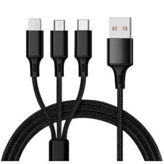 ブラック iphone Micro USB Type-C 高速充...