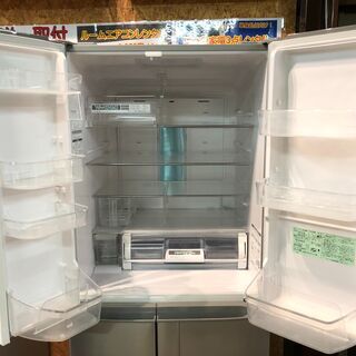 【動作保証60日付】HITACHI 2010年 R-SF52AM 520L 6ドア冷凍冷蔵庫 真空チルド【管理KRR248】