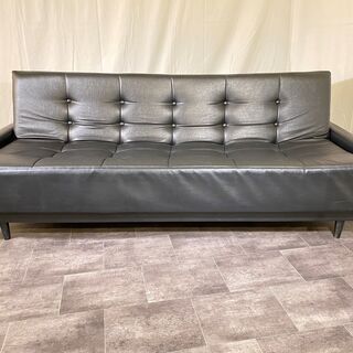 ソファベッド ソファ ブラック 黒 中古品