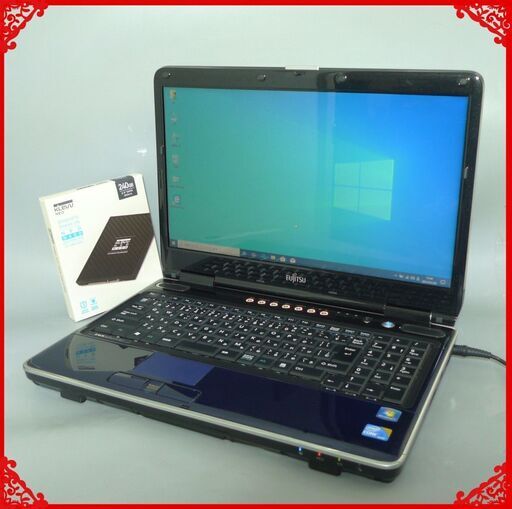 送料無料 新品SSD240GB 希少品 ノートパソコン 中古動作良品 15.6型 富士通 NF/G70 Core i5 4GB Blu-ray 無線 Win10 LibreOffice ブルー