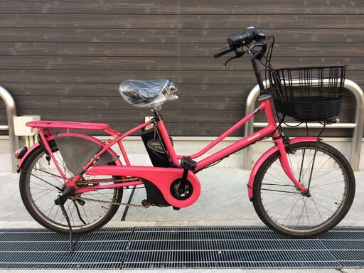 地域限定送料無料　パナソニック　ララファイブ　新基準　子供乗せ　20インチ　8,9AH　ピンク　ビッケ　パスバビー　神戸市　電動自転車