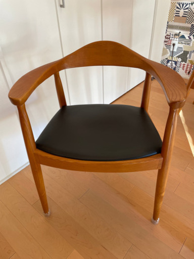 コンランショップ2018年購入レザー貼りオシャレ椅子ザ・チェア  （1949年 / JOHANNES HANSEN ヨハネス・ハンセン社）