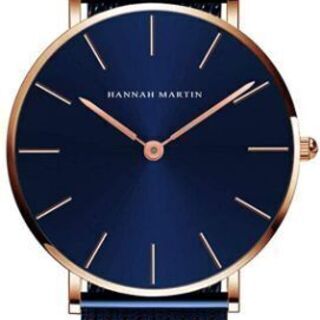 HANNAH MARTIN  男女兼用　２針腕時計　紺色　新品未使用品