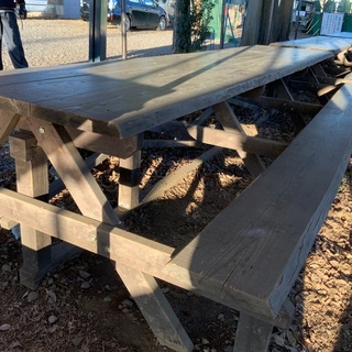 テーブル　ベンチ　木製　引き取り限定