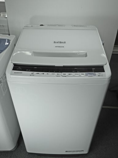 J0002 全自動洗濯機　ヒタチ 7K　BEAT WASH BW-V70CE6 2018年製　中古