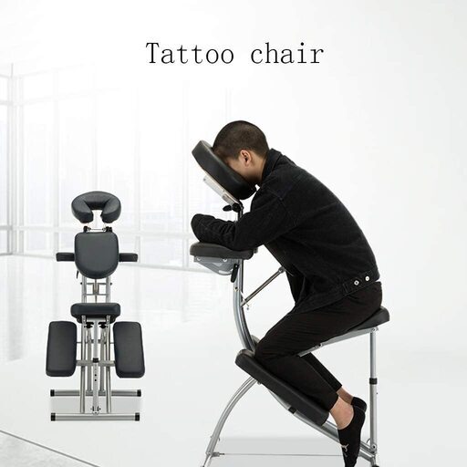ポータブル椅子型 マッサージ台折り畳み式革張り調節可能なタトゥーチェアPortable Tattoo Chair, Portable Massage Chair